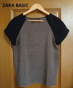 【ZARA BASIC】ボーダー 半袖ブラウスのサムネイル