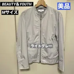 【未使用に近い】ジップアップジャケット ジャンバー★ライトグレー Ｍサイズのサムネイル