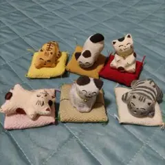 猫の布製置物 5体セット