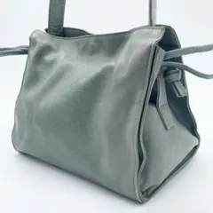 B.stuff 巾着　ショルダーバッグ　レザー　ライトグレー系　vintageのサムネイル