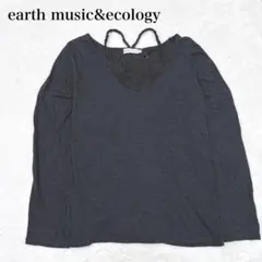 新品 アース フラワーレースカットソー 長袖 クロップド丈 ホルターネック風