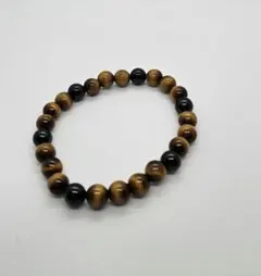 タイガーアイ 天然石 ゴムブレスレット　伸縮性あり