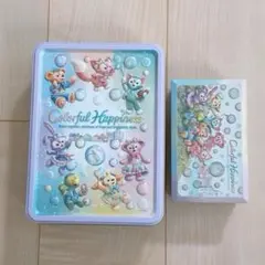 ディズニー ダッフィー アンド フレンズ 空き缶2つ カラフルハピネス