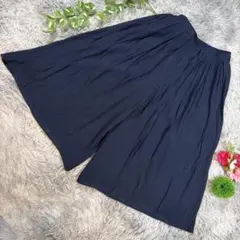 ✨Samansa Mos2✨サイズフリー(M〜L相当)ネイビー ガウチョパンツ