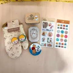 くまのプーさん ミトン シール マステ 小皿 ブリキ缶 Pooh 小物 セット