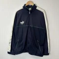 90s スポーツ トラックジャケット PUMA ネイビー 刺繍ロゴ