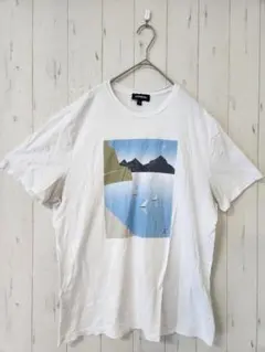 EXPRESS【L】エキスプレス 風景柄プリント Tシャツ クルーネックのサムネイル