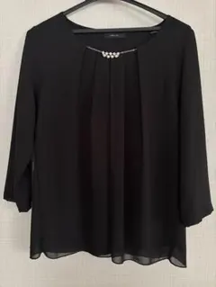 COMME CA ISM ブラック 七分袖ブラウス L