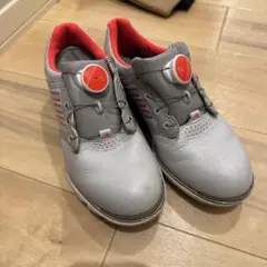 adidas ダイヤル式ゴルフシューズ グレー/レッド