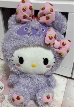 ハローキティ ぬいぐるみ 着ぐるみ ブルー - メルカリ