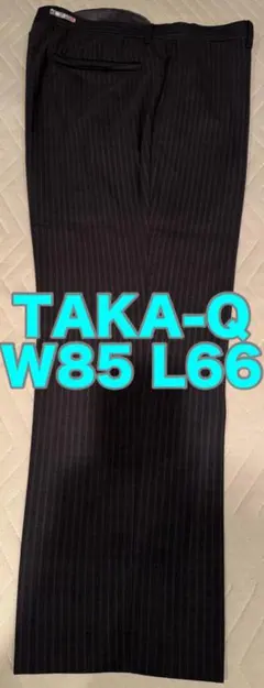 クリーニング済 タカキュー メンズ スラックス 濃茶 ストライプ W85 L66のサムネイル
