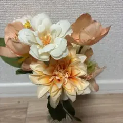 造花 フラワーアレンジメント 花瓶付き 結婚式 ウェルカムスペース オレンジ系