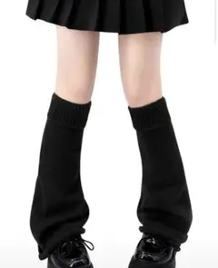レッグウォーマー ルーズフィット 黒 ニット レディース シズニルック 靴下JK