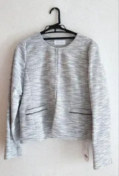 グローバルワーク　ノーカラー　ツイードジャケット L