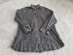チェック長袖シャツ、ブラウス