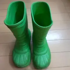 crocs クロックス キッズ レインブーツ 長靴 緑W4-5　約20-21cm