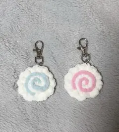 2個セット なるとまき ハンドメイド 編み物 キーホルダー