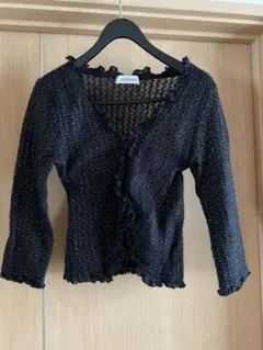 ボレロカーディガン（ラメ入り）　袖・襟フリル