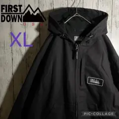 FIRSTDOWN アクティブジャケット　難燃　ダック地　フーディ　XL 黒