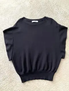 【chocol raffine robe】ニット ノースリーブ ブラック