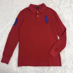 POLO RALPH LAUREN ビッグポニー 長袖 ポロシャツ 赤　160