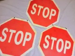 ロードサインSTOP ブリキ看板 3枚 売り!新品✨古色塗装