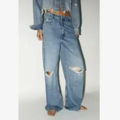 ZARA ザラ ミッドライズ バギー BAGGY TRF デニムパンツ