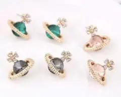 惑星ピアス　CZダイヤ　宇宙モチーフピアス