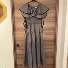 AnMILLE グレー　ロングワンピース