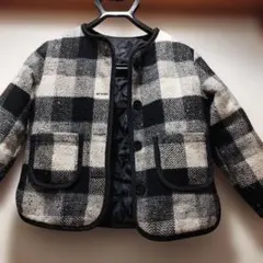 キッズ用　チェック柄ジャケット（黒と白）