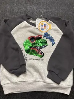 新品　120cm 恐竜デザイン トレーナー 裏起毛　冬　あったかい