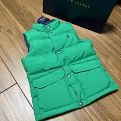 ラルフローレン ダウンベスト 130 紺 緑リバーシブル