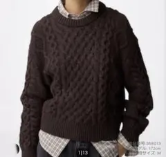 GU ケーブルクルーネック　ニットプルオーバー　XL 新品