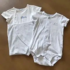 familiar ボタン付きロンパース 80 ホワイト