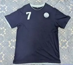 エディバウアー ネイビー+ミントのダブルネックTシャツ　XL