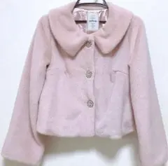 Ank Rouge アンクルージュ ビジューボタンショートフェイクファーコート