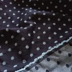 デニム生地 ③ドット(インディゴブルー) リバーシブル 即日発送