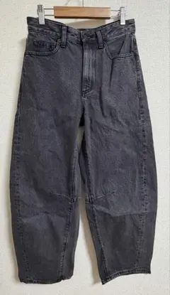 GU バレルレッグジーンズ　グレー デニム Sサイズ