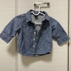 サイズ70 babyGAP デニムブルー 長袖シャツ ポケット付き