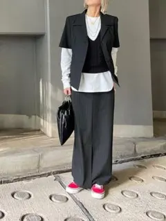 bLkby ストライプ ブラックタイトスカートのサムネイル