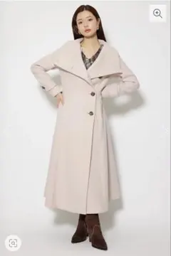 rienda25オーバーネックシンデレララインコート SリエンダBEG 新品