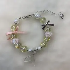 蝶とフラワーモチーフのブレスレット⑦