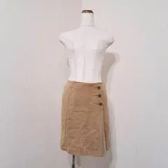 MK KLEIN＋　タイトスカート　膝上　ボタン　スリット　キャメル系　シフォンのサムネイル