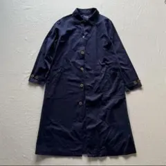 ichi ネイビー スタンドカラーコート