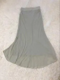 AMERI サテンロングスカート ミントグリーン S