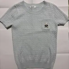 Darich ダーリッチ ケーブルニット 半袖 ベア刺繍
