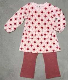 Mialy mail ボアフリース パジャマセット 部屋着100cm ピンク赤