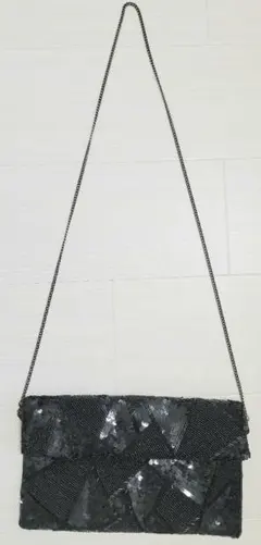 ★美品★スパンコールビーズパーティーバック