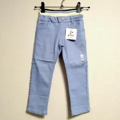 ストレッチパンツ　ストレートパンツ　カラーパンツ　のびるっち　ブルー　青　100