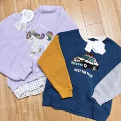 新品タグ付　長袖トレーナー　120 パトカー　ユニコーン　薄手裏起毛